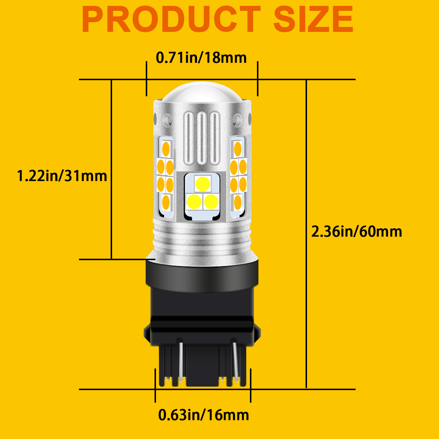 2X Switchback 16-SMD LED Turn Signal Lights Bulbs for Subaru Impreza 2009-2011