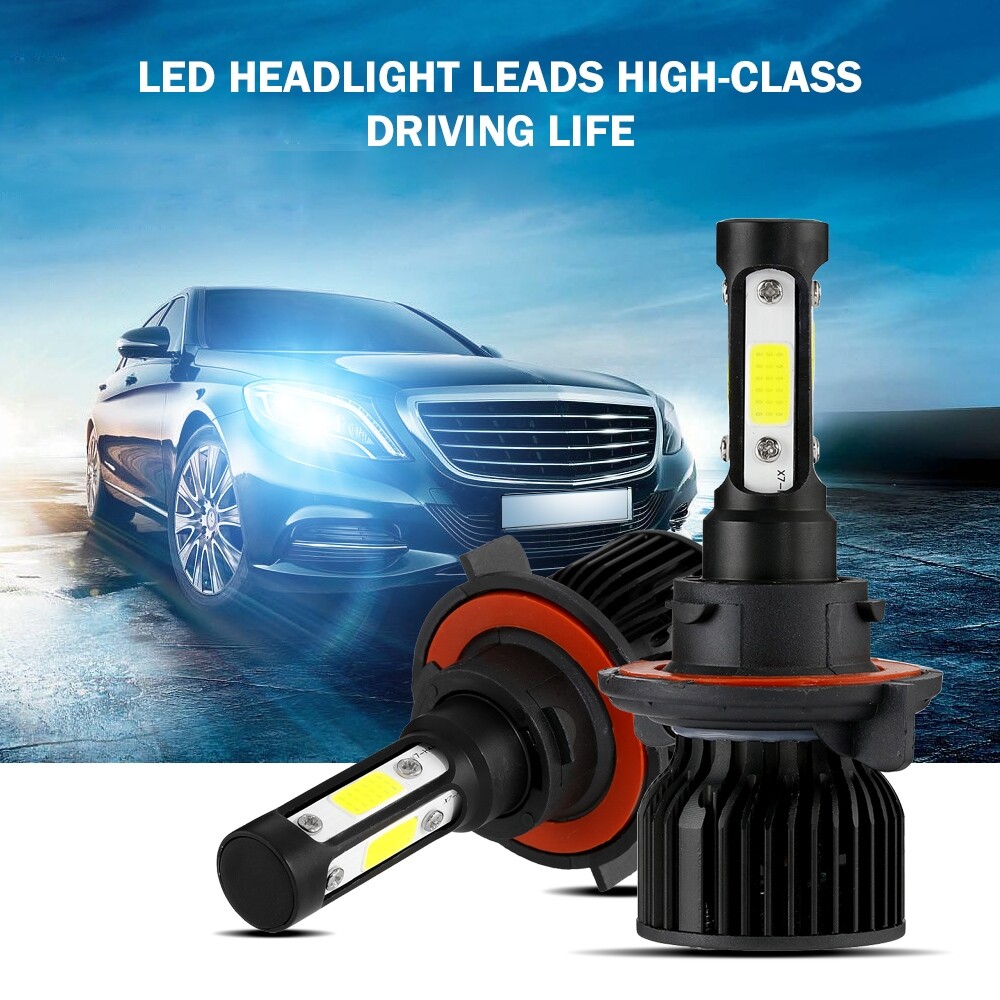 4/6 Sides H13 9008 High Low Beam LED Headlight Bulbs White 6000K Super Bright