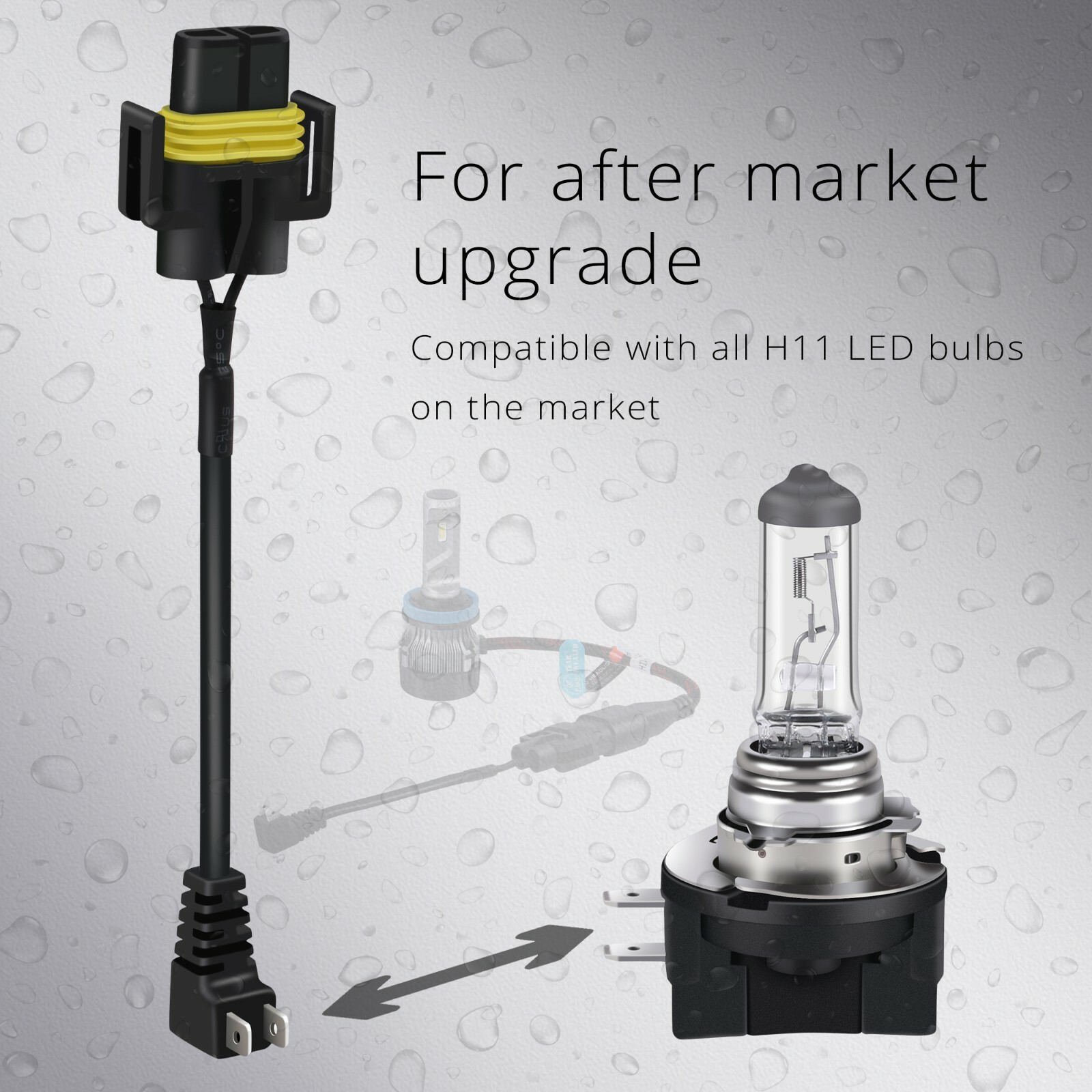 LED Headlamp H11➜H11B Adapter for Hyundai Kia, Convert H11 Bulb Plug to H11B