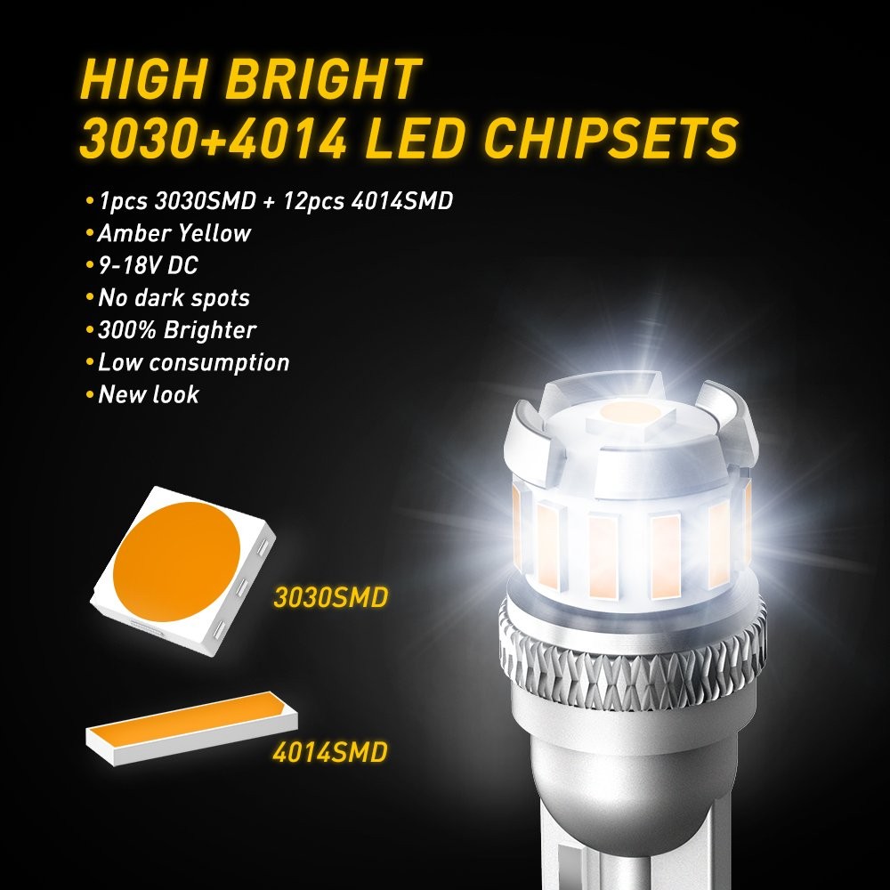 AUXITO T10 168 194 2825 LED Side Marker Light Bulbs Yellow Canbus Bright EXXI