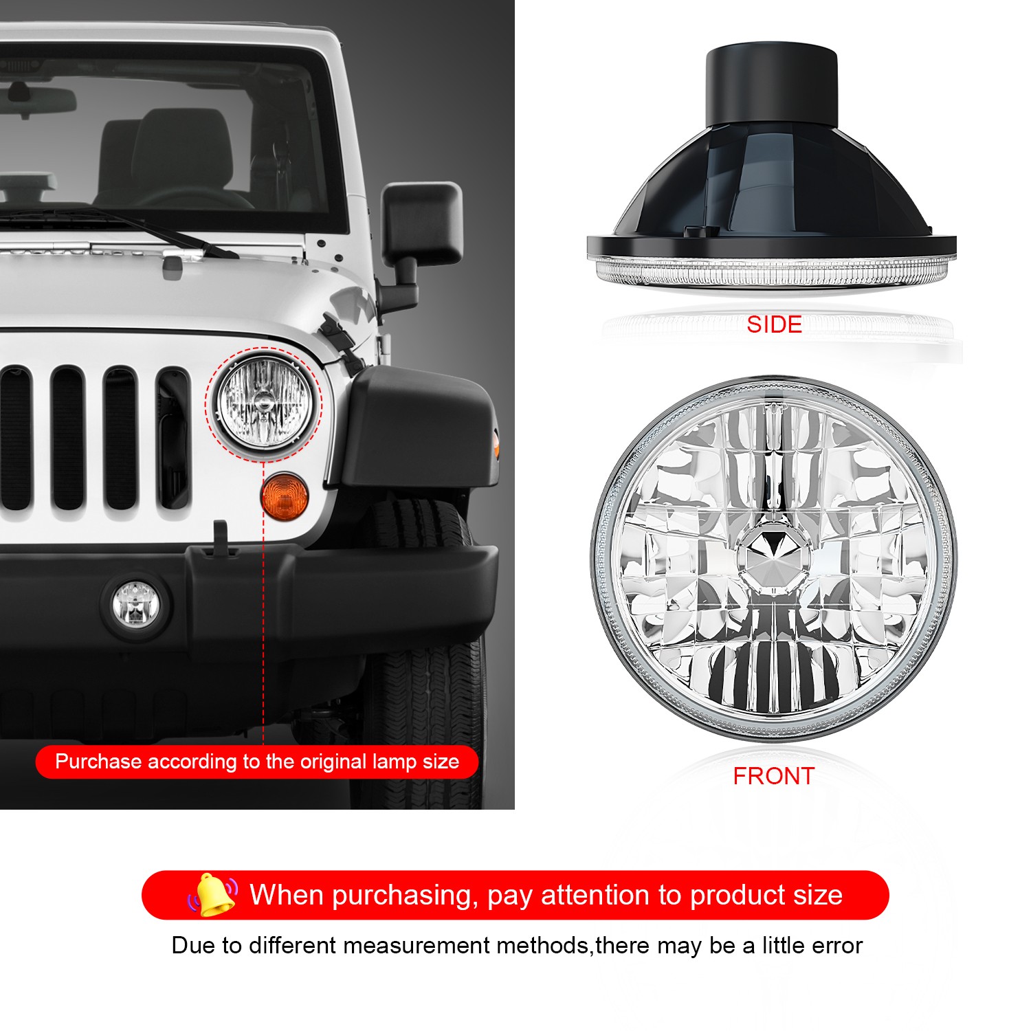7″ Round LED Headlights Hi/Lo Fit Chevy Truck 1947 1948 1949 1950 1951-57