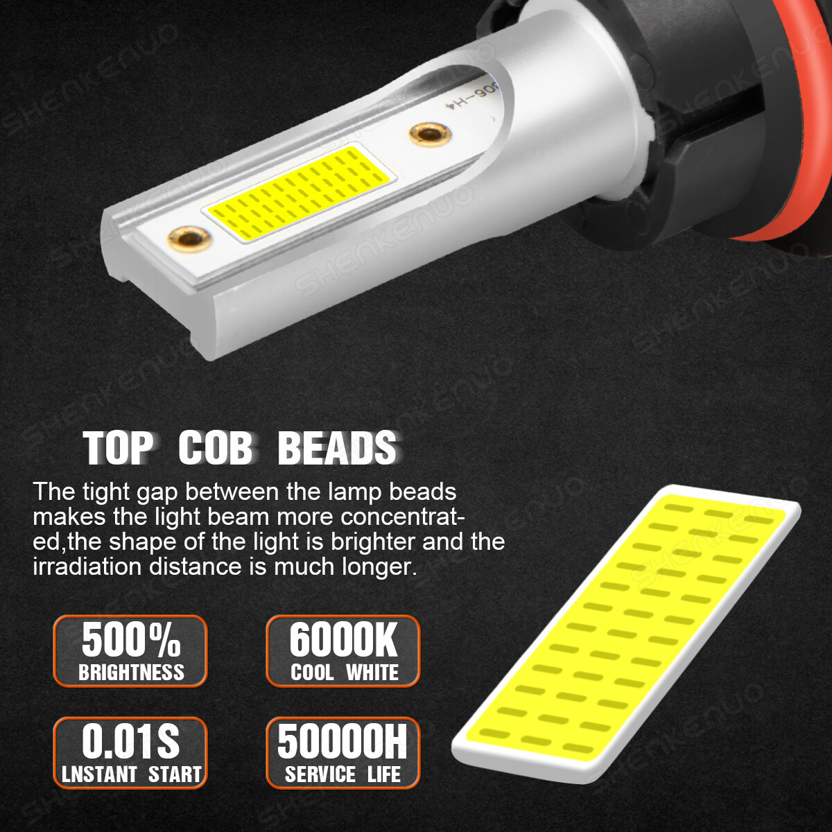 1 Pair 9007 HB5 LED Headlight Bulbs Kit High Low Beam 6000K Super White