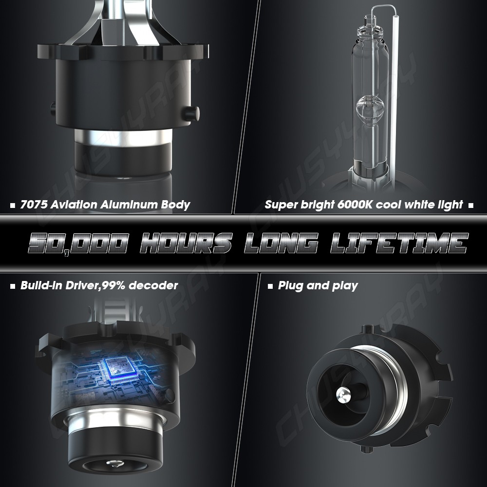 2X D2S D2R LED Headlight Bulb 1:1 Size 6000K White Replace HID Xenon Plug & Play