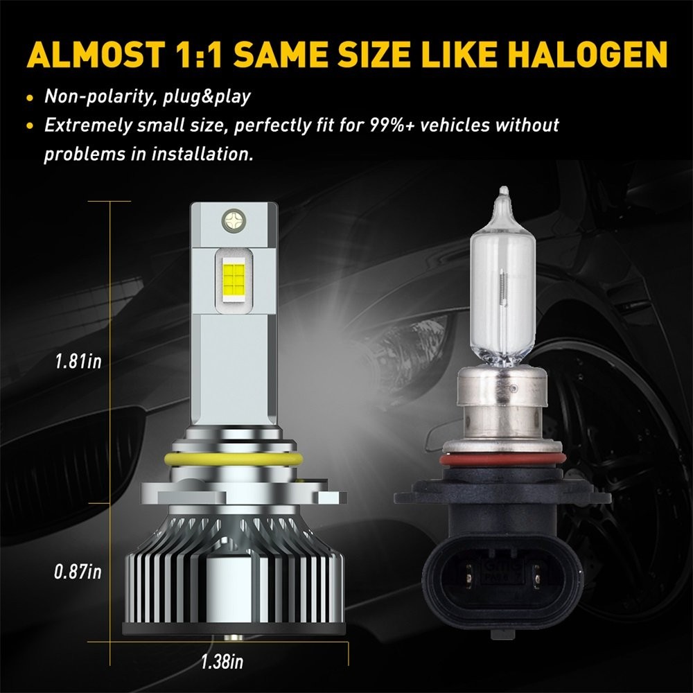 AUXITO Y19plus 9005 HB3 LED Bulb Headlight High Beam Super Bright White Kit USA
