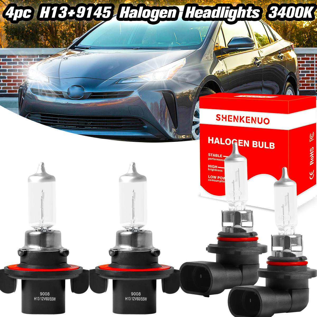 For Chevrolet HHR 2006-2011 Halogen Headlight 9008/H13 9145 High/Low + Fog Light