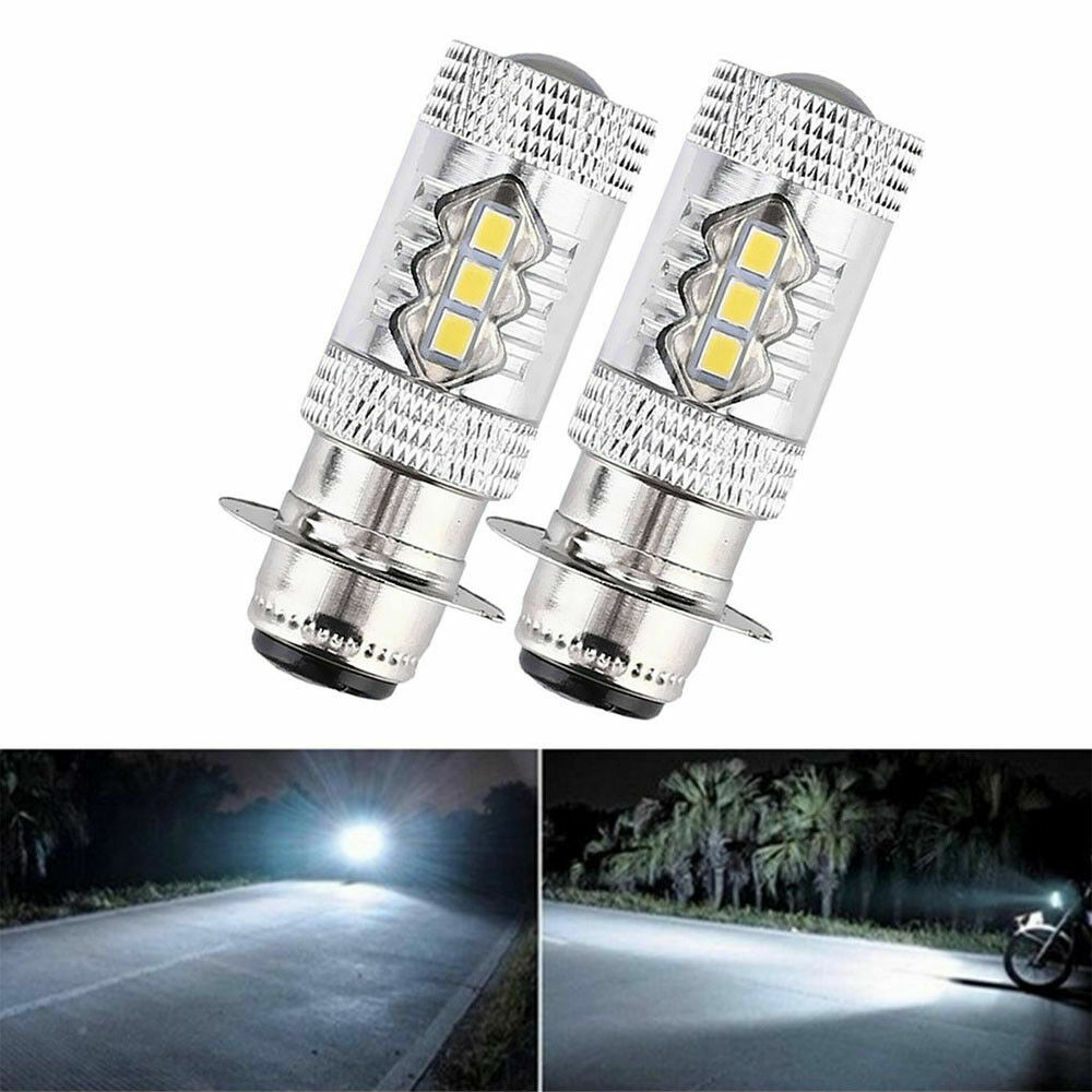 2x H6 LED Headlight Bulbs 6000K White For Yamaha YFZ450R Rhino 700 Raptor YFM660