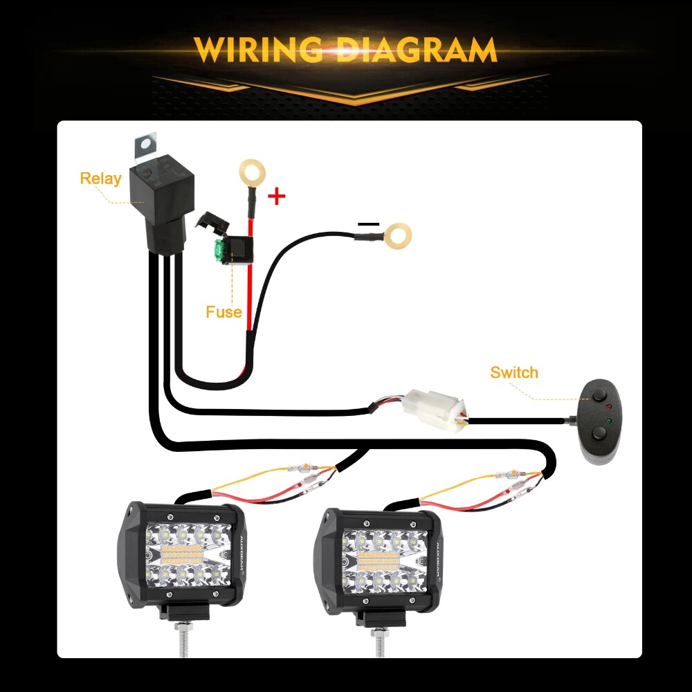 AUXBEAM 4″ INCH LED PODS WORK LIGHT BAR SPOT BEAM DRIVING OFFROAD SUV ATV TRUCK
