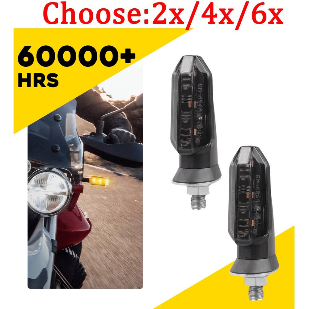 Motorcycle LED Turn Signals Blinker Light Indicator Smoke Amber For Yamaha 2-6X