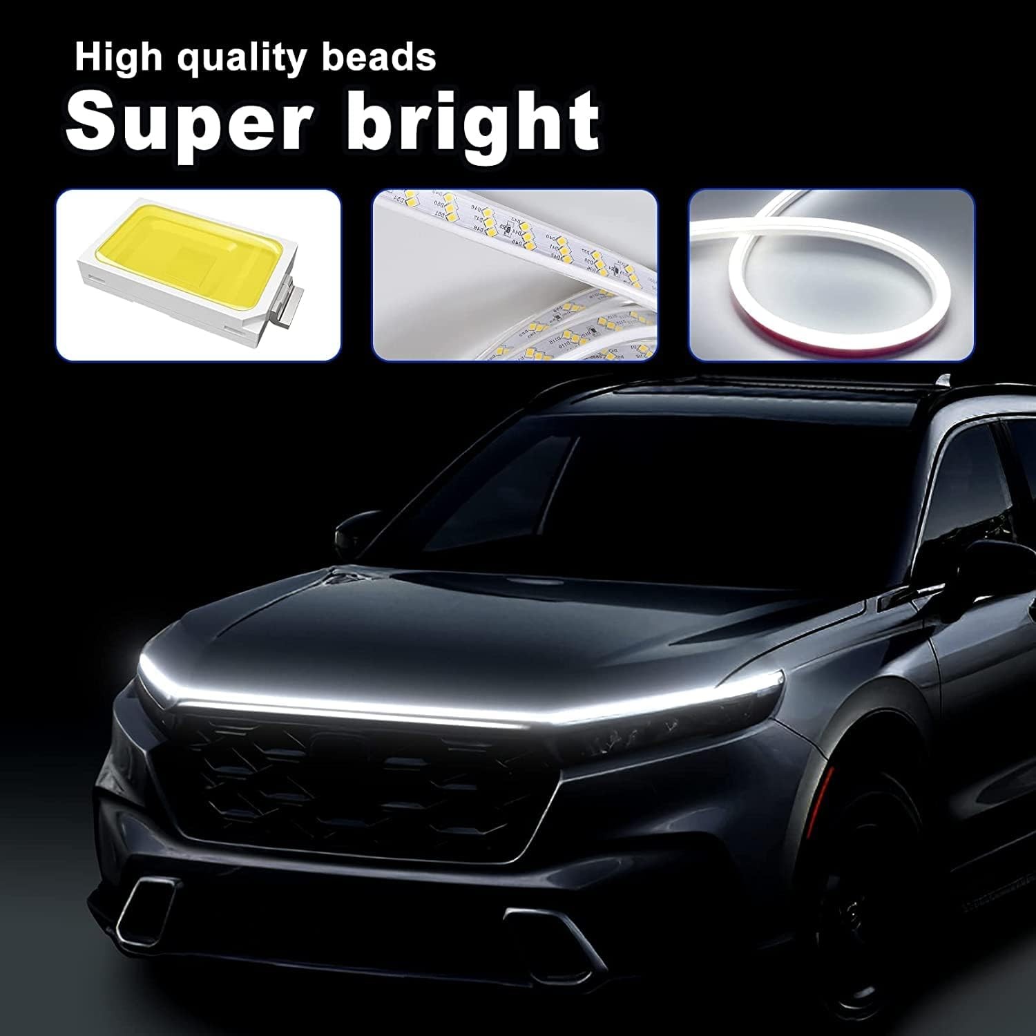 For 2M Flexible White Yellow Dual Tone Running Light