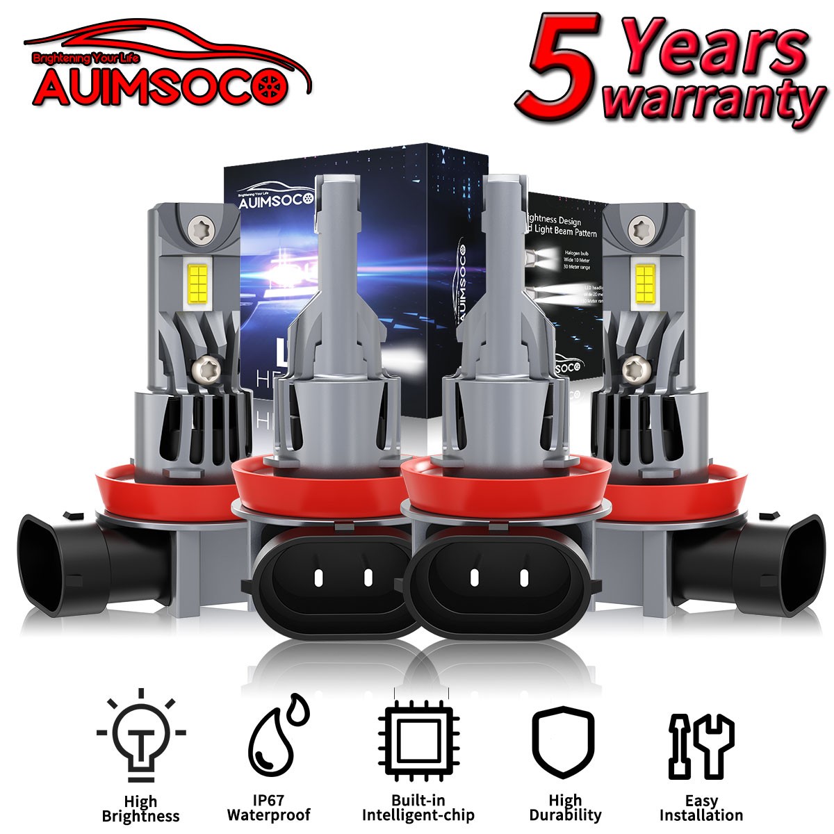 For Toyota Tacoma 2016-2023 LED Headlight Hi/Lo Beam Bulbs 72000LM Super Bright