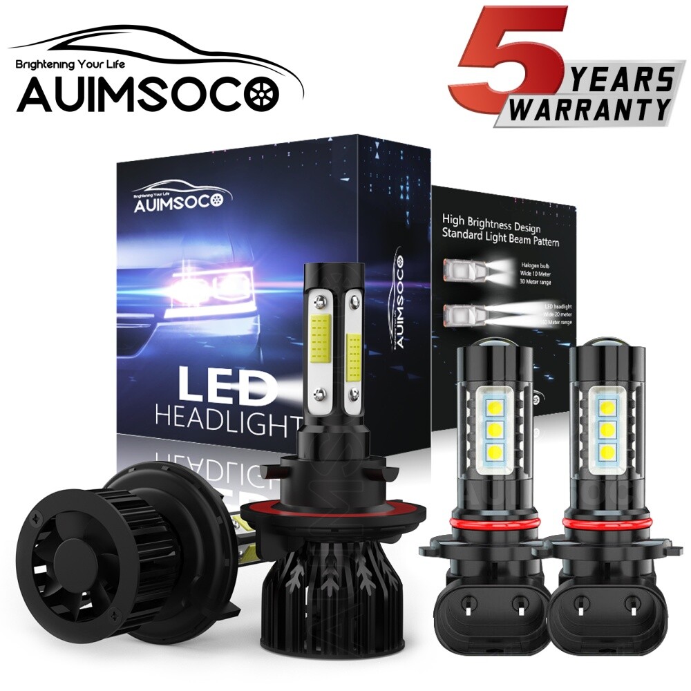 9008 9145 Combo LED Headlight Bulbs Kit High/Low Beam Super Bright 10000K White