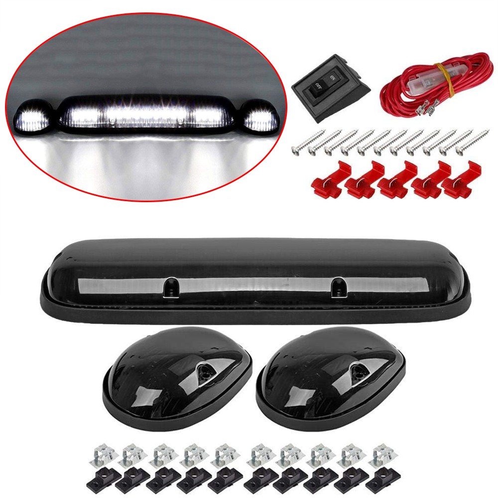 3PCS Fit Chevrolet Silverado 1500 2500 3500 Amber LED Cab Roof Marker Lights