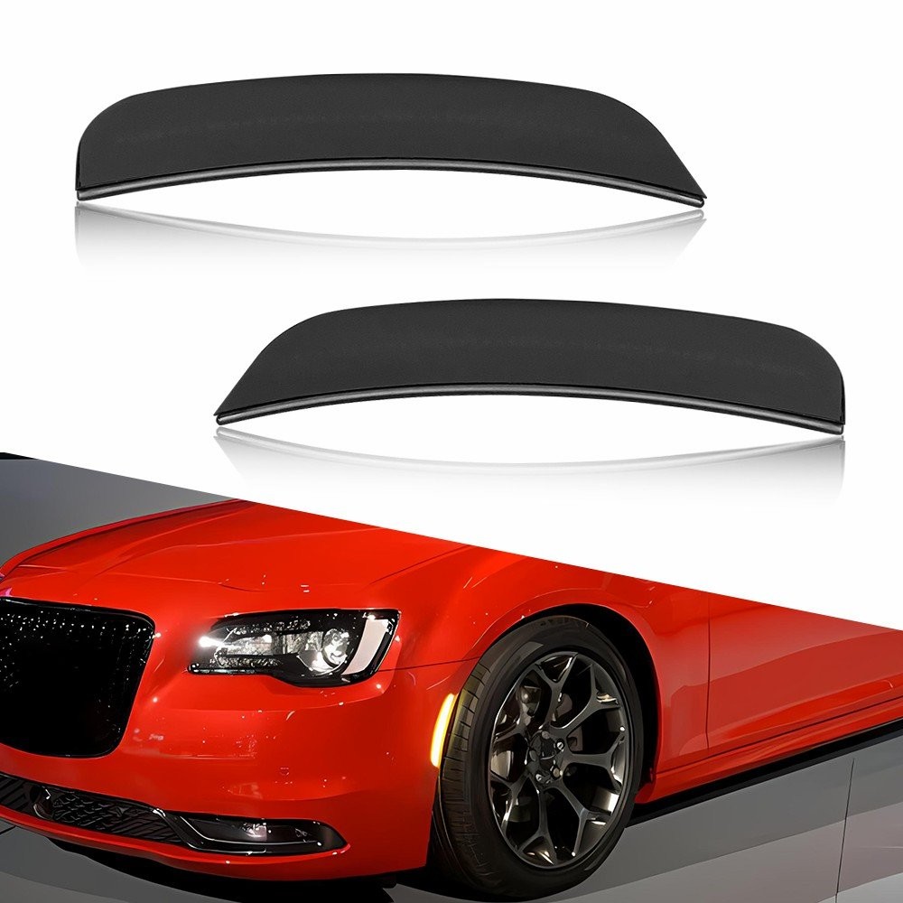 2PCS Amber LED Smoked Front Bumper Side Marker Lights For Chrysler 2015-2023 300
