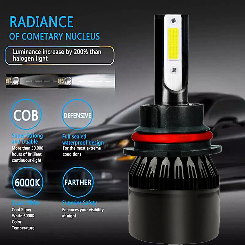 8000K For LINCOLN Town Car 1990-2002 LED Headlight Kit 9007 HB5 Ice Blue Hi/Low