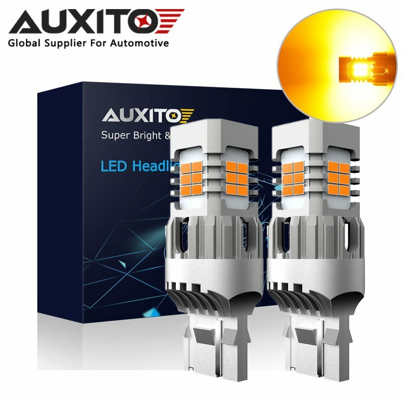 AUXITO 7443 7440 W21W LED Turn Signal Light Bulb Amber Yellow 23SMD Super Bright
