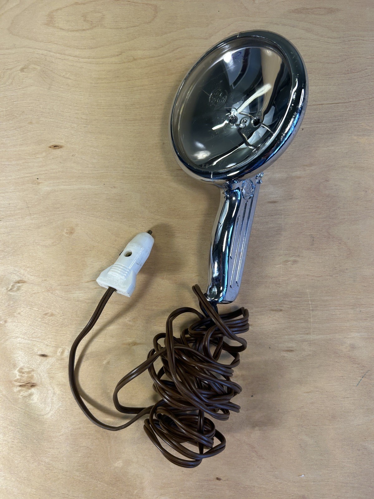Vintage Unilite Unity Handheld Spotlight 12V Chrome & Glass GE 1960’s