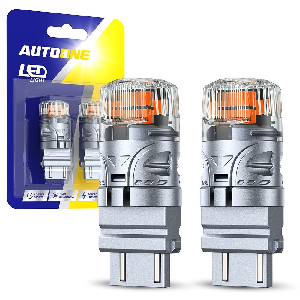 2x 16SMD Yellow Amber LED Turn 3157 Parking Signal Light Corner Bulb Canbus BRS