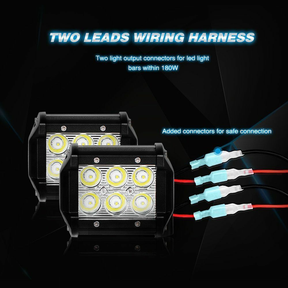 Wiring Harness Kit LED Light Bar 12V 40Amp Relay Fuse ON-Off Switch 2 Lead