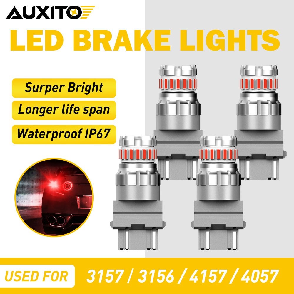 4pcs 3157 3156 Red LED Rear Tail Brake Stop Parking High Power 28W Light Bulbs