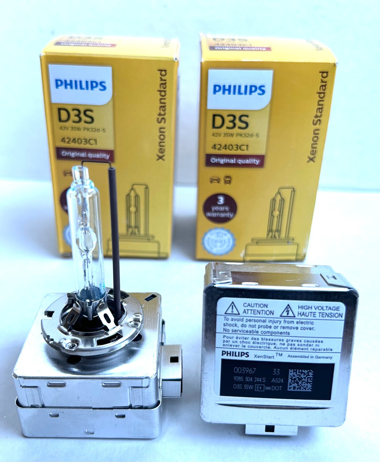 2x New OEM for Philips Xenstart Xenon D3S Bulb Set HID Light Lamp Germany made