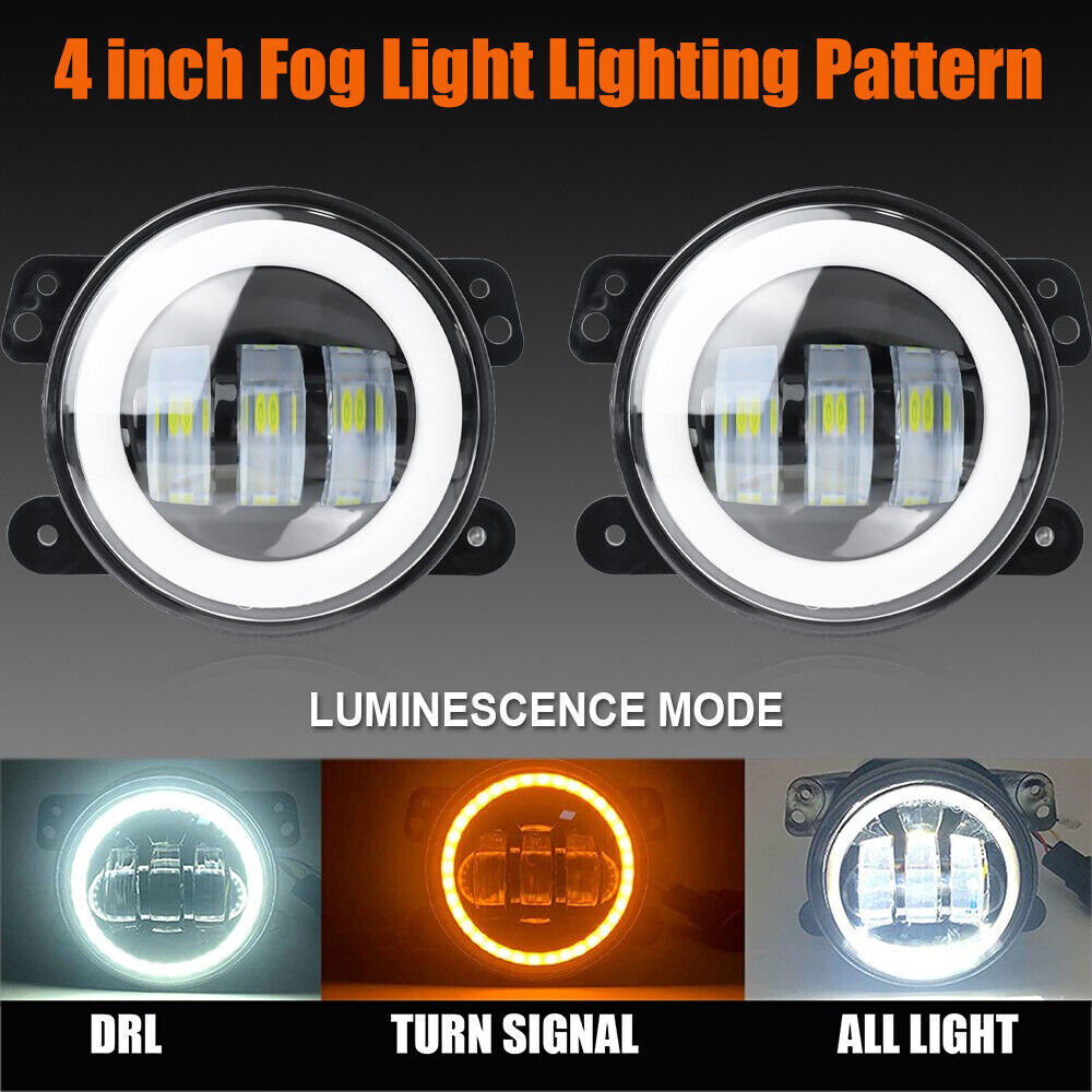 7“ LED Headlight Round Projector Hi/Lo+ 4“ Fog Light For Freightliner Coronado