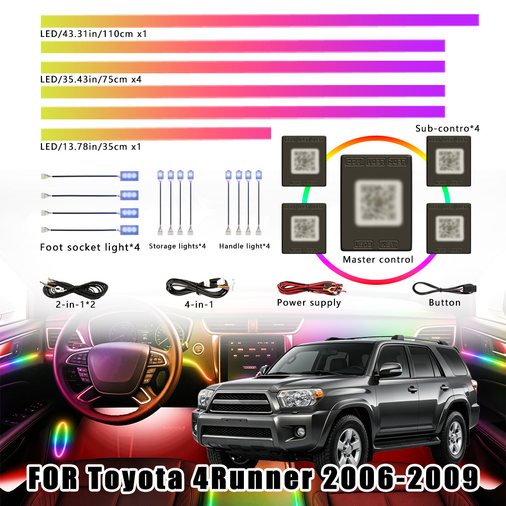 Car RGB Lights for Toyota 4Runner 2006-2009 Atmosphere Lamp Interior Kit