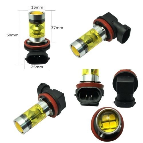 2 Pack H8 H11 LED Fog Light Bulbs 6000K 1200LM Brightness Waterproof Plug & Play