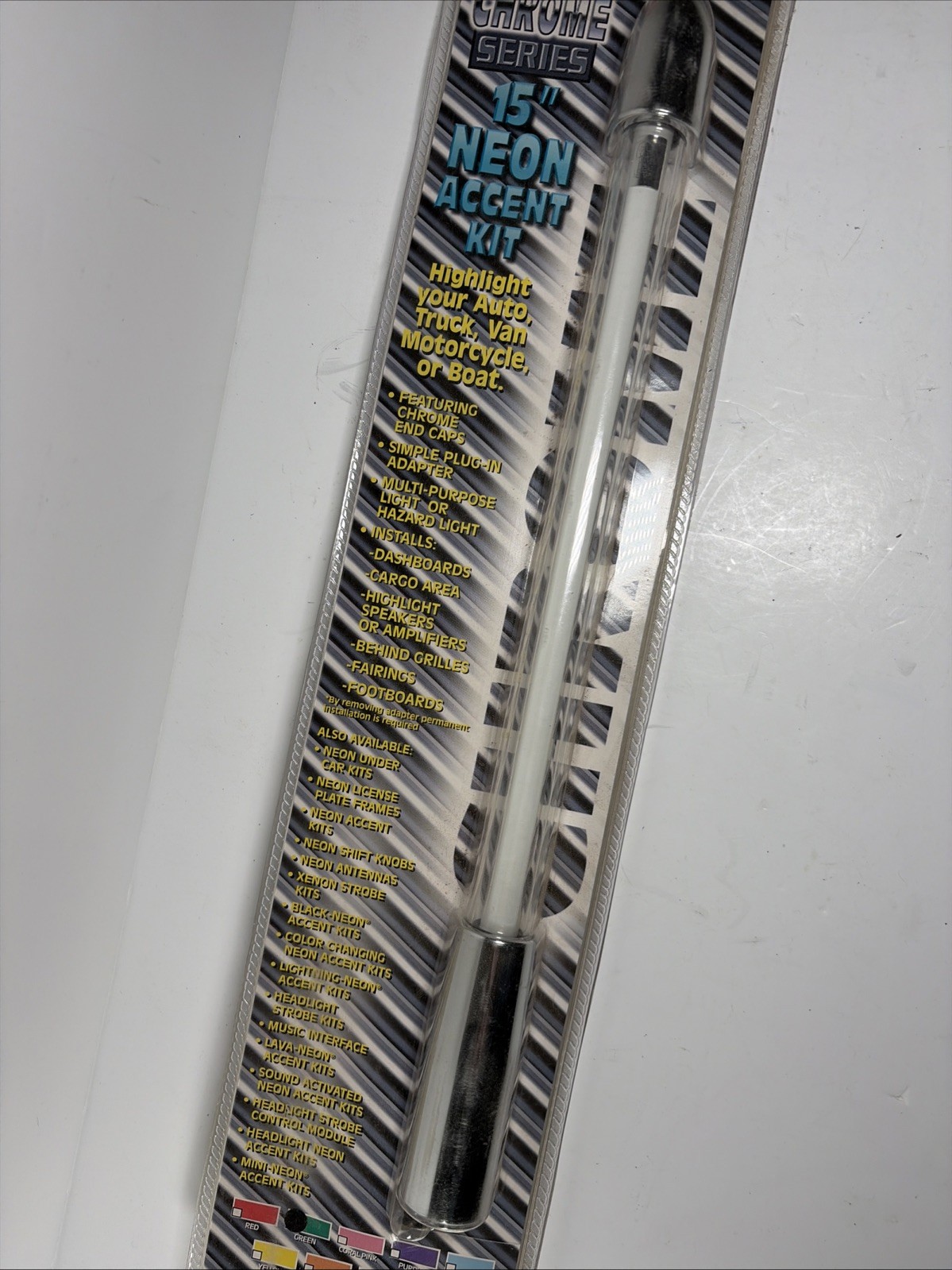 Street Glow 15” NEON Accent Kit Chrome Series Different Colors Early 2000’s Y2K