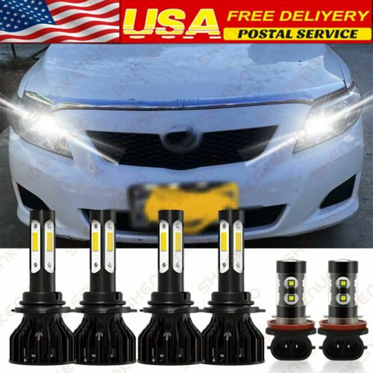 For Toyota Corolla 2009-2013 LED Combo Headlight Fog Light Kit Bulbs White 6500K