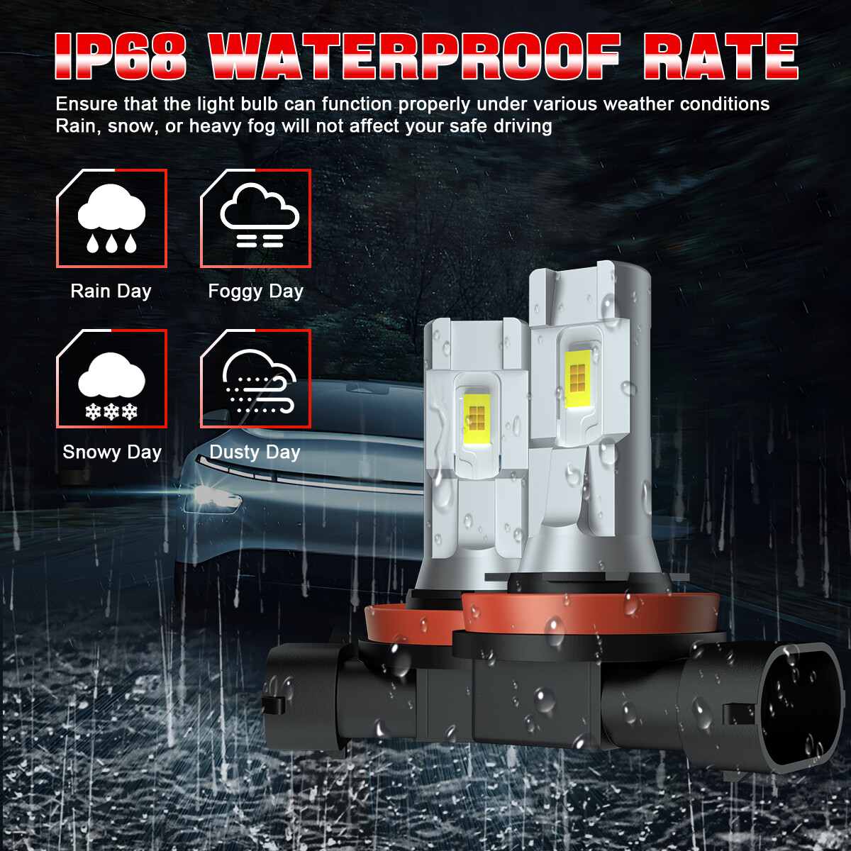 For Toyota Tundra 2014-2021 H11 H9 LED Fog Light Bulbs 6000K White Super Bright