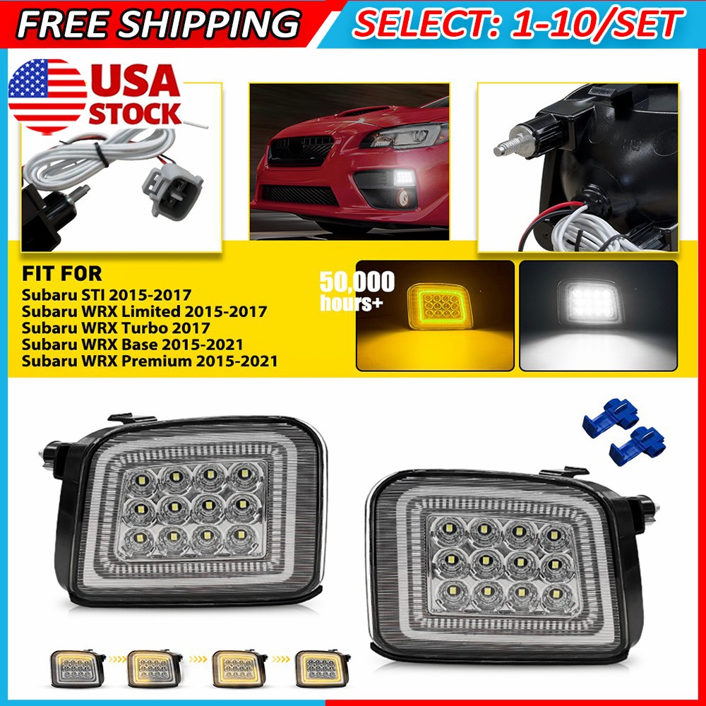 2-20x DRL Turn Signal LED Lights Replacement For 2015-2021 Subaru WRX /STI Clear