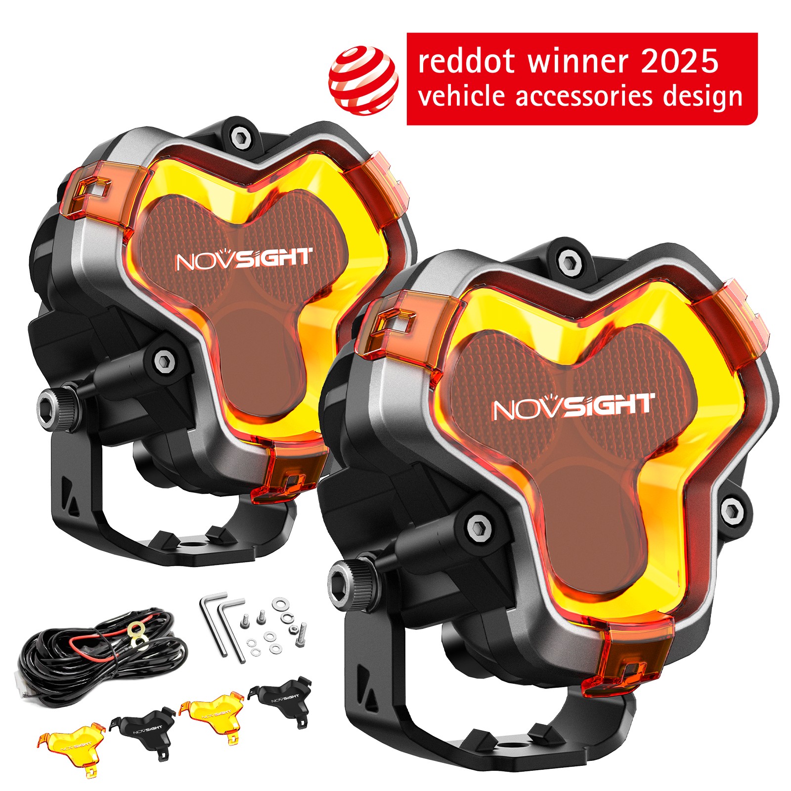 NOVSIGHT HALO Series 3Inch LED Work Light Pods Flood Spot Combo Beam Off Road US