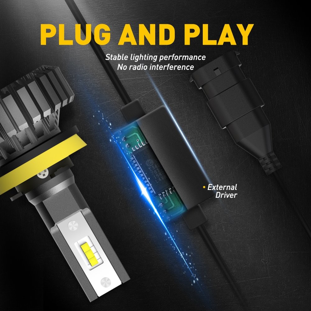 AUXITO B3 9006 LED Headlight Bulbs HI/LO 40000LM Beam 18W Ultra Bright 2PCS EOOR