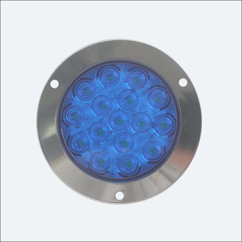 4″ Blue Round LED Truck Trailer Stop Turn Tail Brake Lights Waterproof 16LED