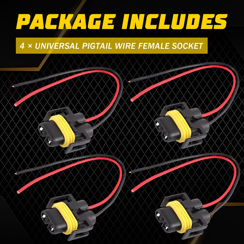 Wire Pigtail Female S H11 2-Harness Fog Light Bulb Lamp Connector Socket Plug M