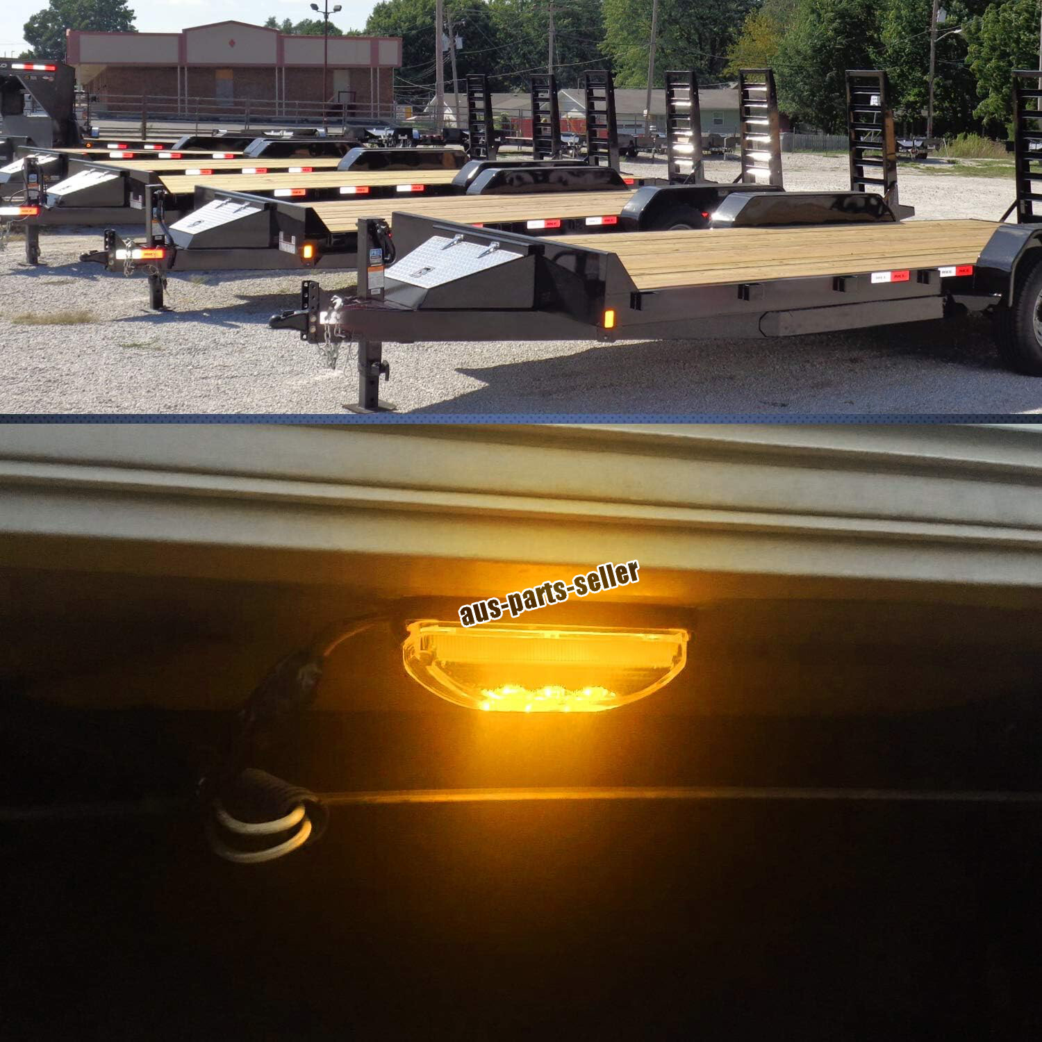 2x 4″ Amber 3-LED Side Marker Lights RV Truck Trailer Clearance Light Waterproof