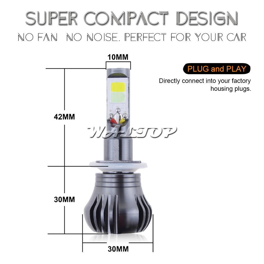 880 899 2-Mode LED Fog Light Bulbs Dual Color Still / Flash 6K White + 3K Yellow