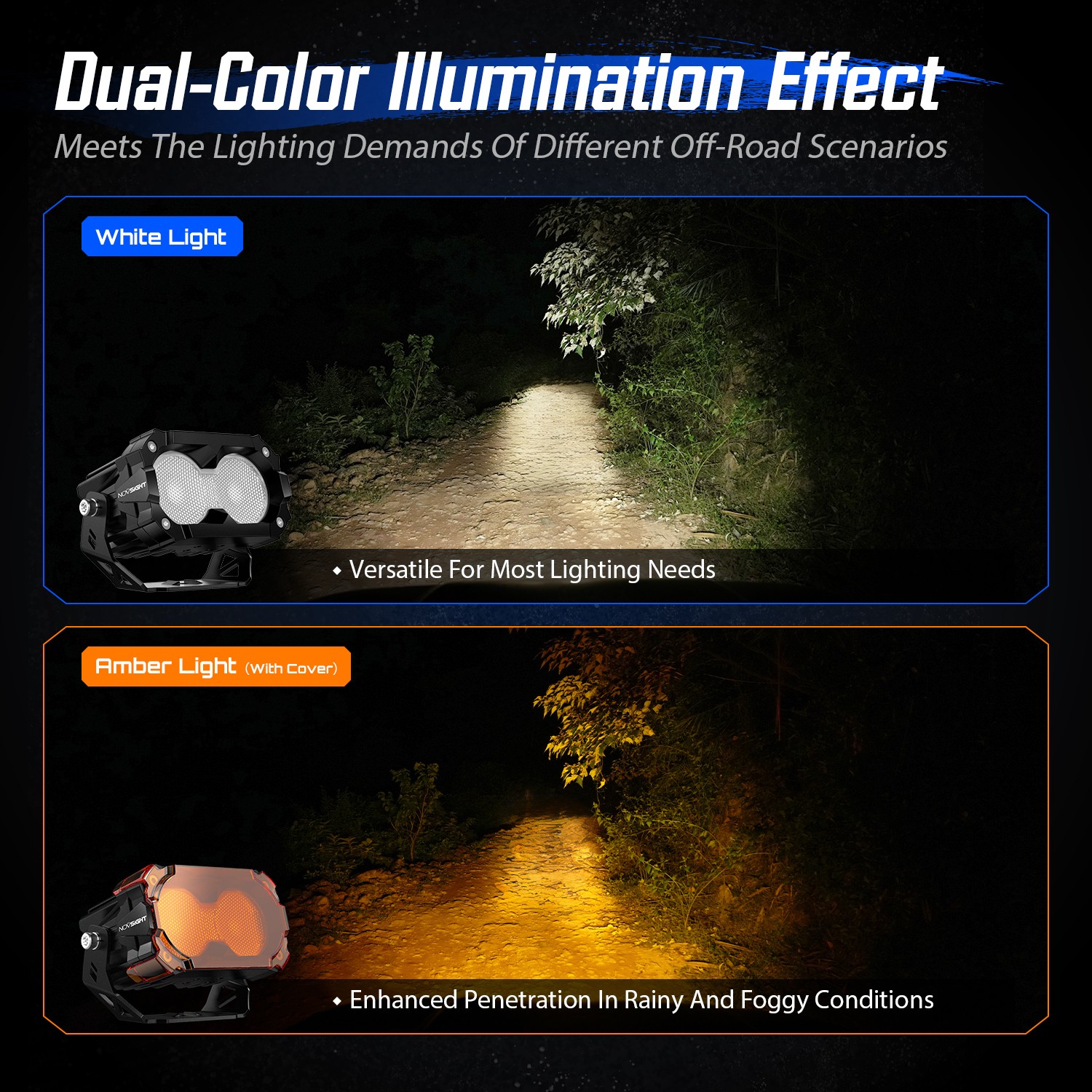 NOVSIGHT 4.5 Inch LED Work Light Cube Flood Pods Offroad Driving Lamp For Chevy