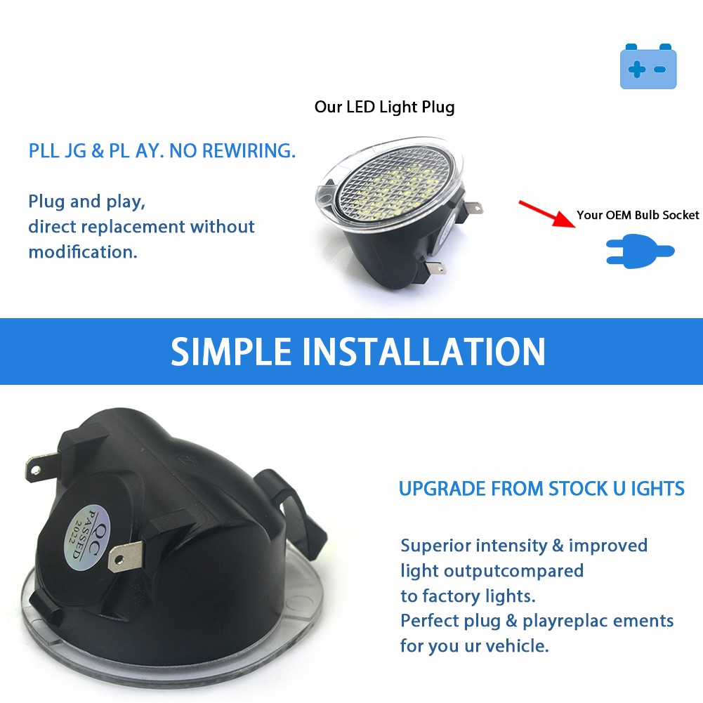 18 LED Under Side View Mirror Puddle Light Leap For Ford Edge 2015 – 2016 2Pcs