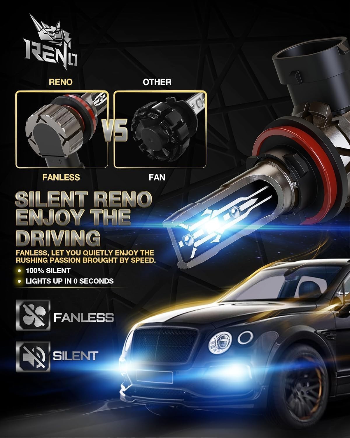 Long Lasting H11 9005 Fog Bulbs Aviation Aluminum Shell for Weather Resistance