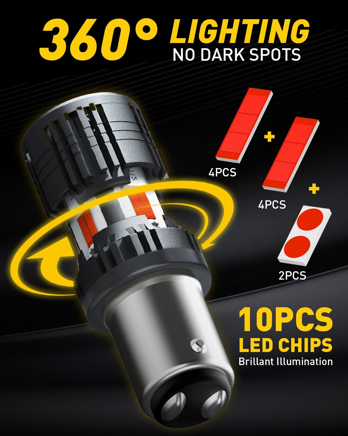 1157 LED Brake Tail Stop Light Bulbs Red with Built-in Resistor Stop Brake Bulbs