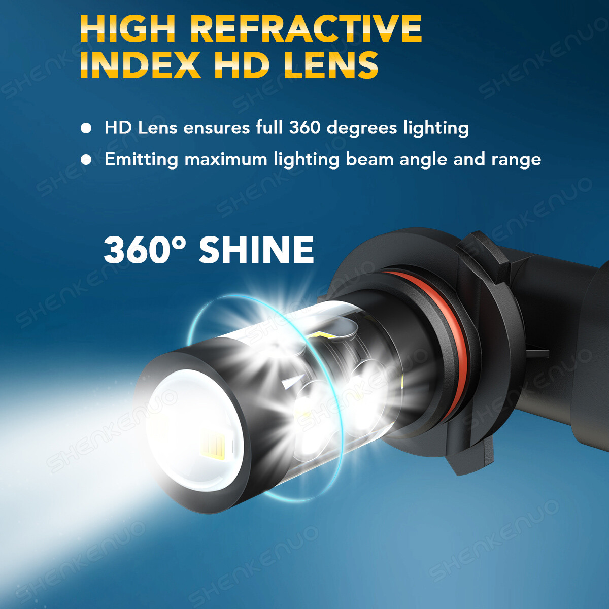 9008 H13 LED Headlight Kit High/Low Beam 9145 9140 H10 Fog Light Bulbs Combo