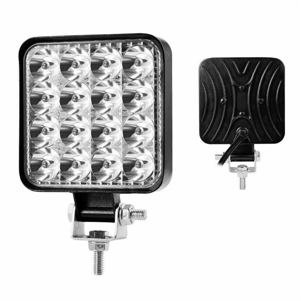 2PCS 48W LED Work Light Truck OffRoad Tractor Lights Lamp 12V-24V Square