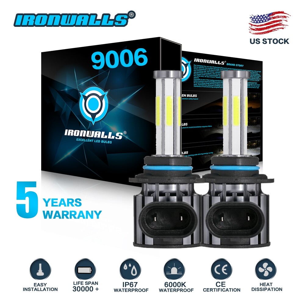 6-side 9006 HB4 LED Headlight Bulbs Low Beam Conversion Kit 420000LM 6500K White