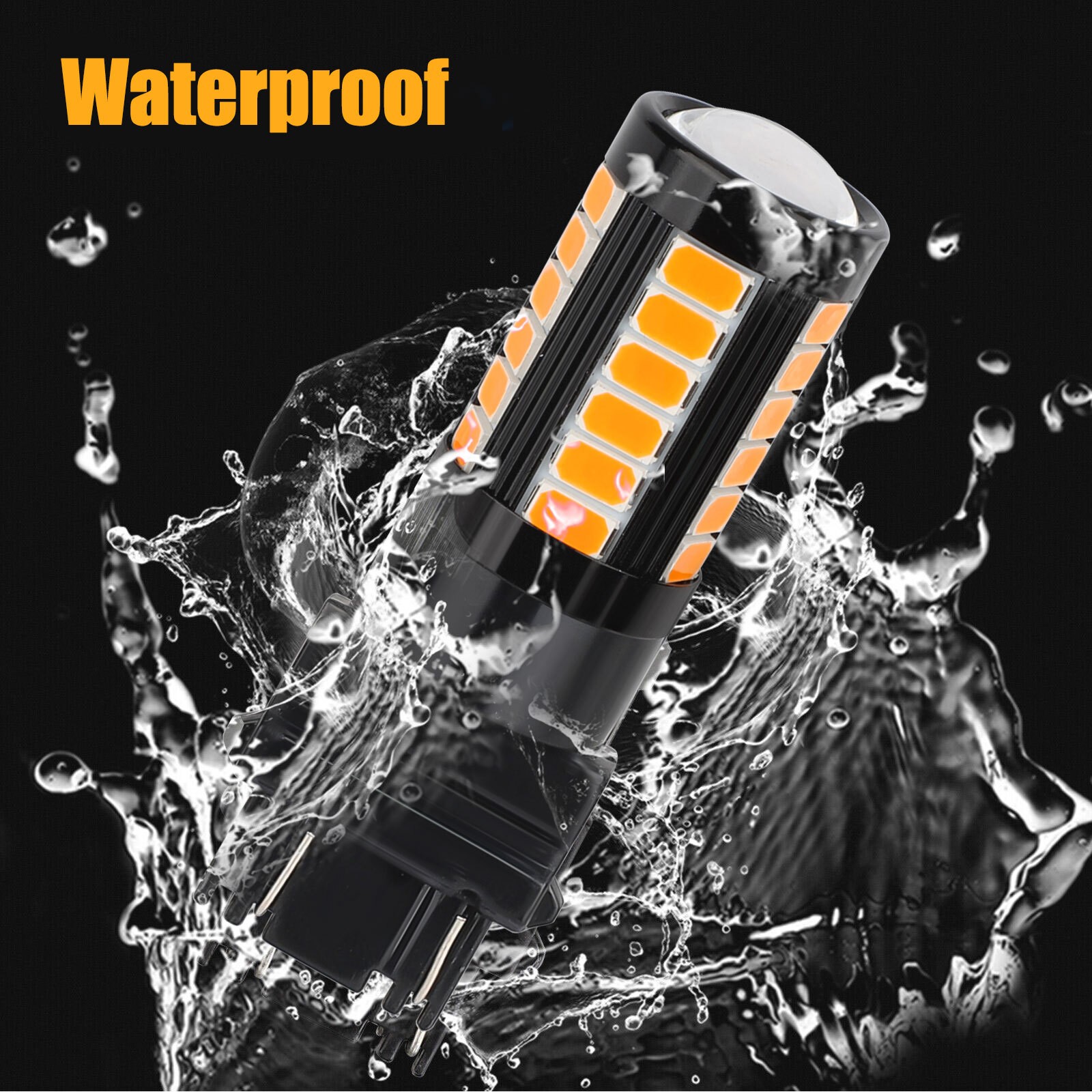 4x 3157 3156 33-LED Turn Signal Parking DRL Light Bulbs Brake Lamp Amber Yellow