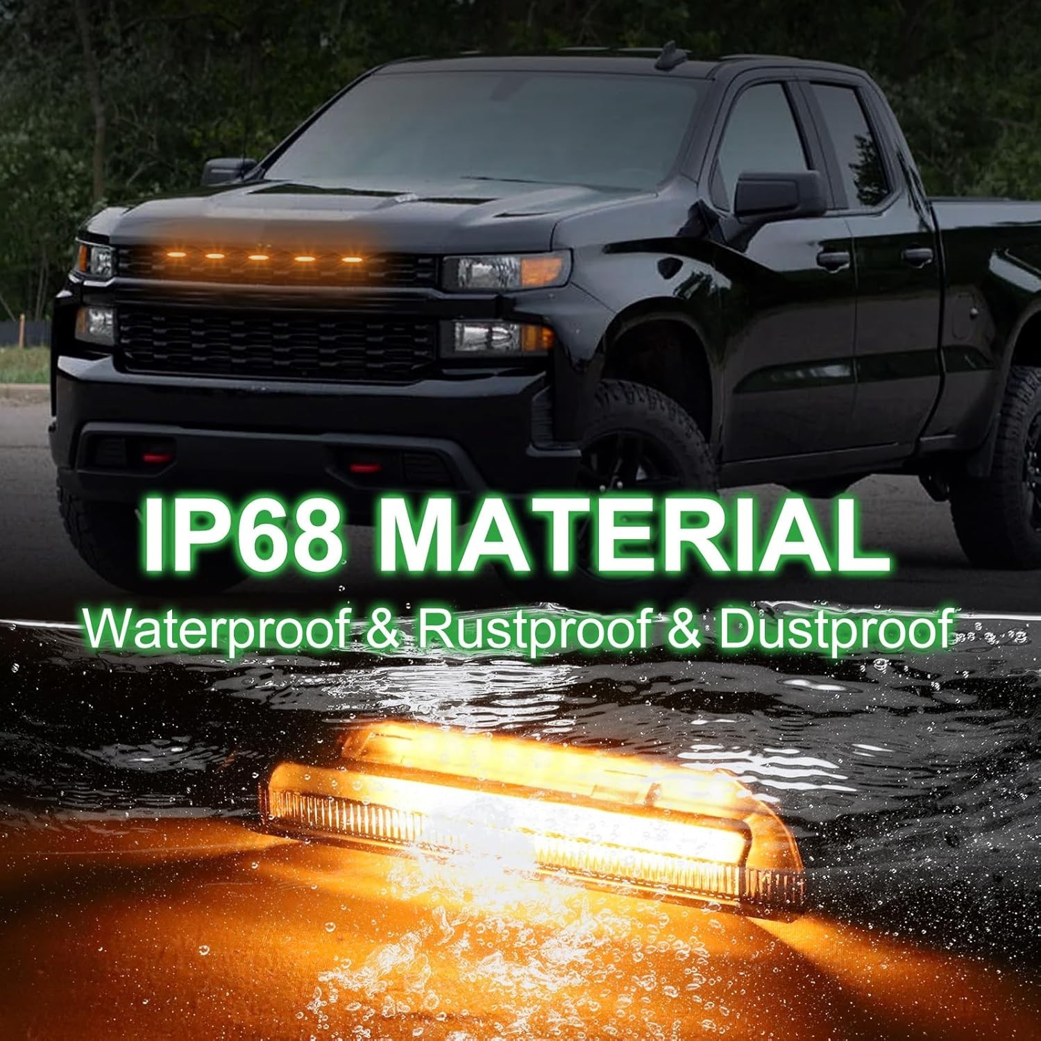 LED Front Grill Grille Lights for 2019-2021 Silverado 1500 Custom Trail Boss WT