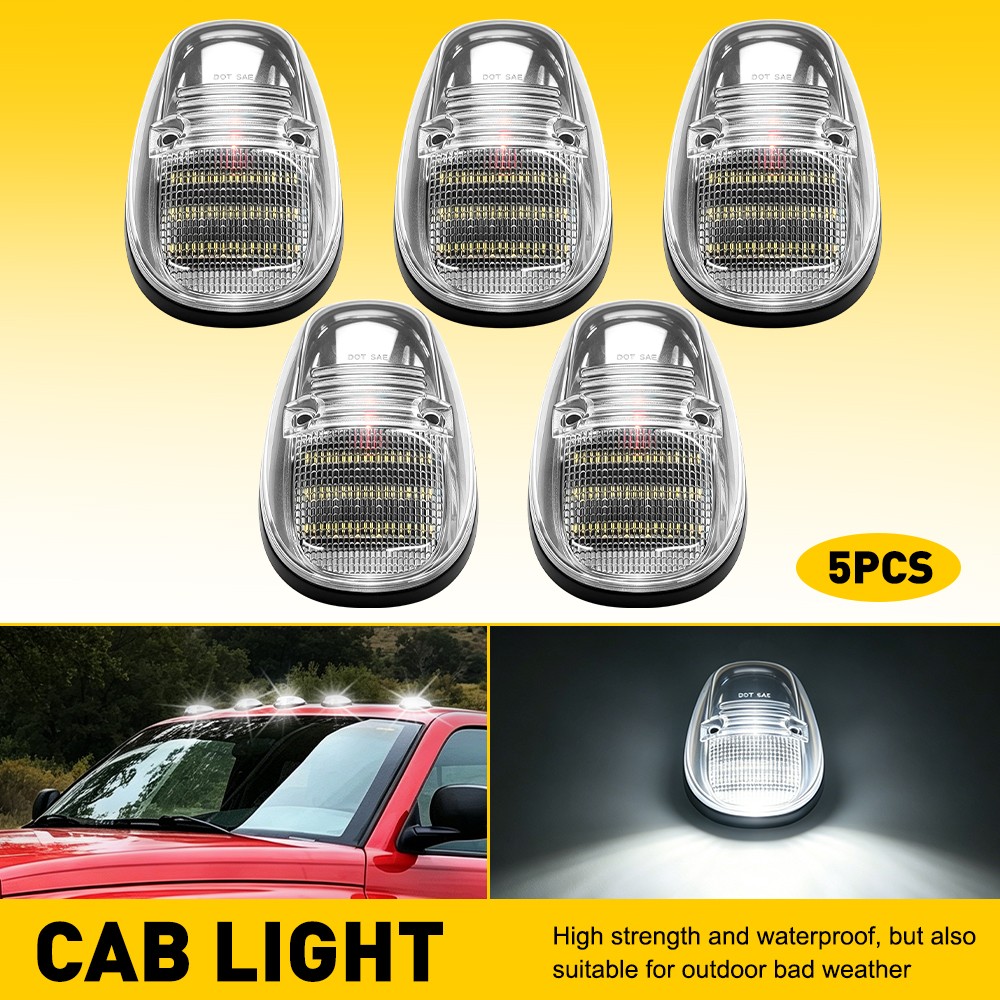 5X Clear White LED Roof Cab Running Signal Lights For Dodge Ram 1500 2500 99-02