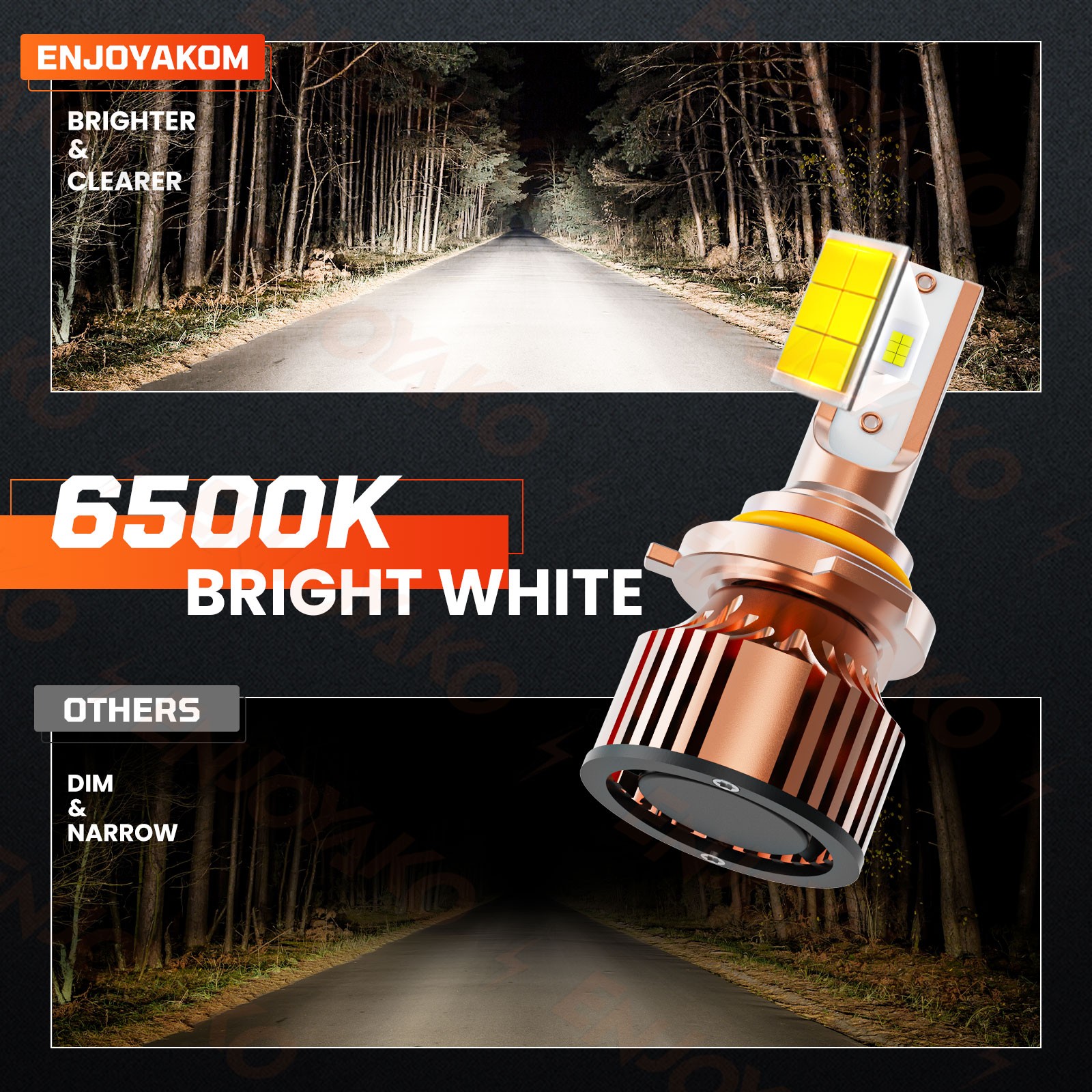 For Dodge Charger 2006-2010 30000LM 2Pcs CSP LED Headlight Low Beam Bulbs Kit