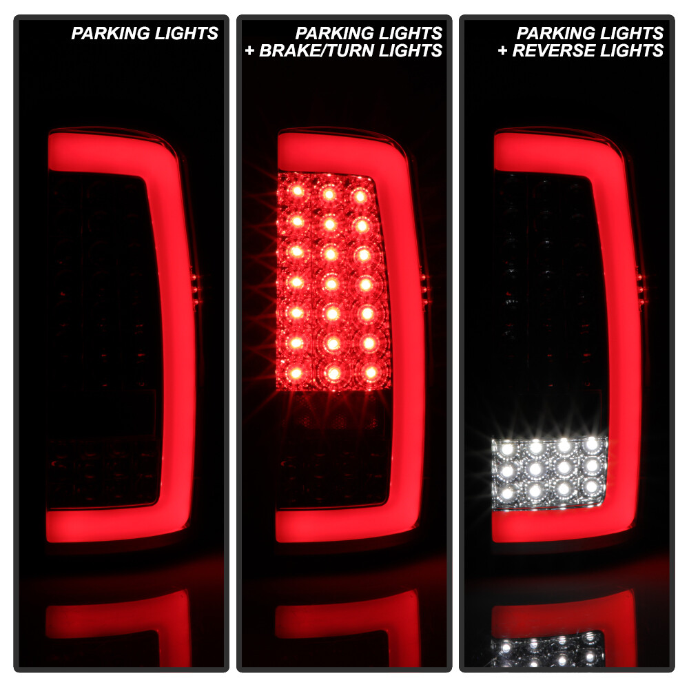 2000-2006 Chevy Suburban Tahoe GMC Yukon Chrome LED Tube Tail Lights Brake Lamps