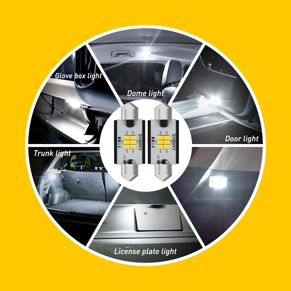 2X AUXITO 578 41MM Super White LED Interior Dome Map Light Bulb For Ford CNEDO